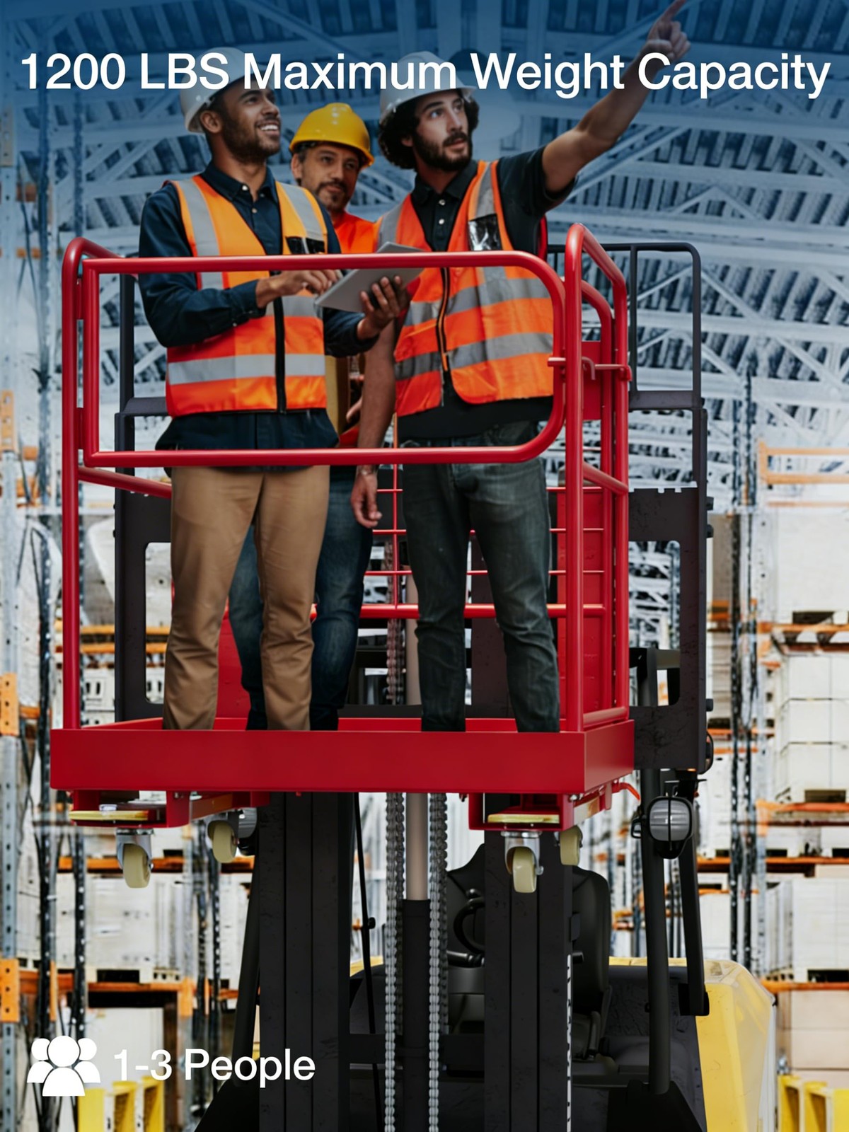 36''x36'' Forklift Work Platform Safety Cage Basket Heavy Duty 1200lbs Capacity