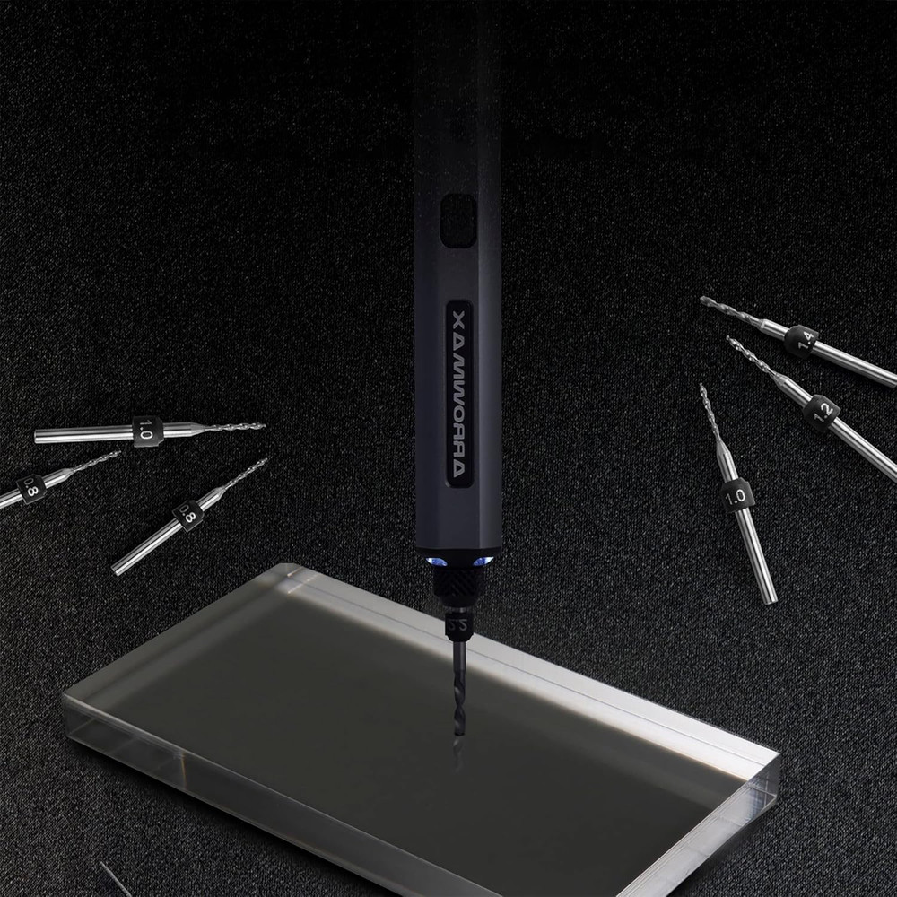AM Electric Mini Drill Pen & PCB Micro Drill Bit Set (10 Pcs)