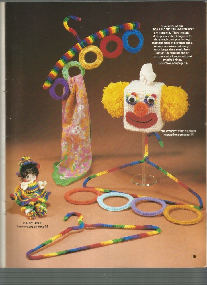 Crochet Patterns Santa Doll Dog Clown Poodle Container Bunny E13