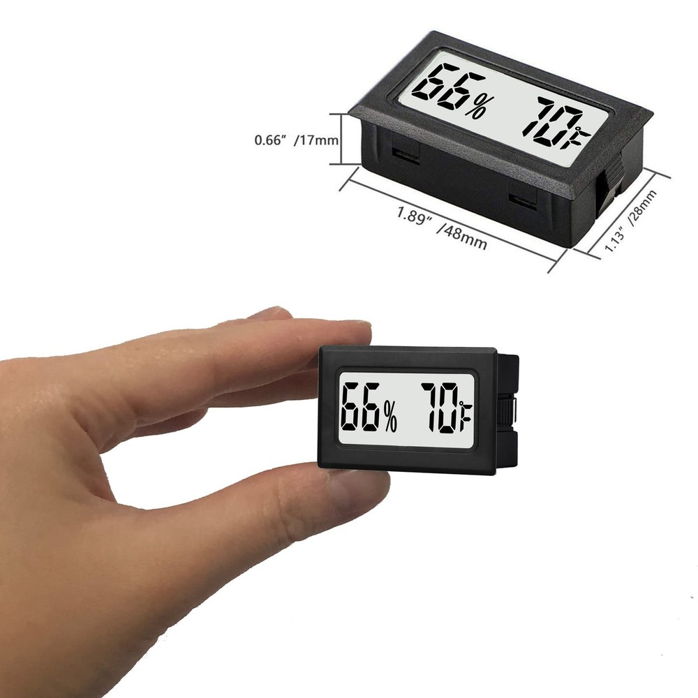 12 Pack Mini Small Digital Hygrometer Thermometer Indoor Temperature Black