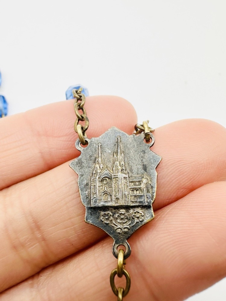 Vintage Czech Class Bead Rosary