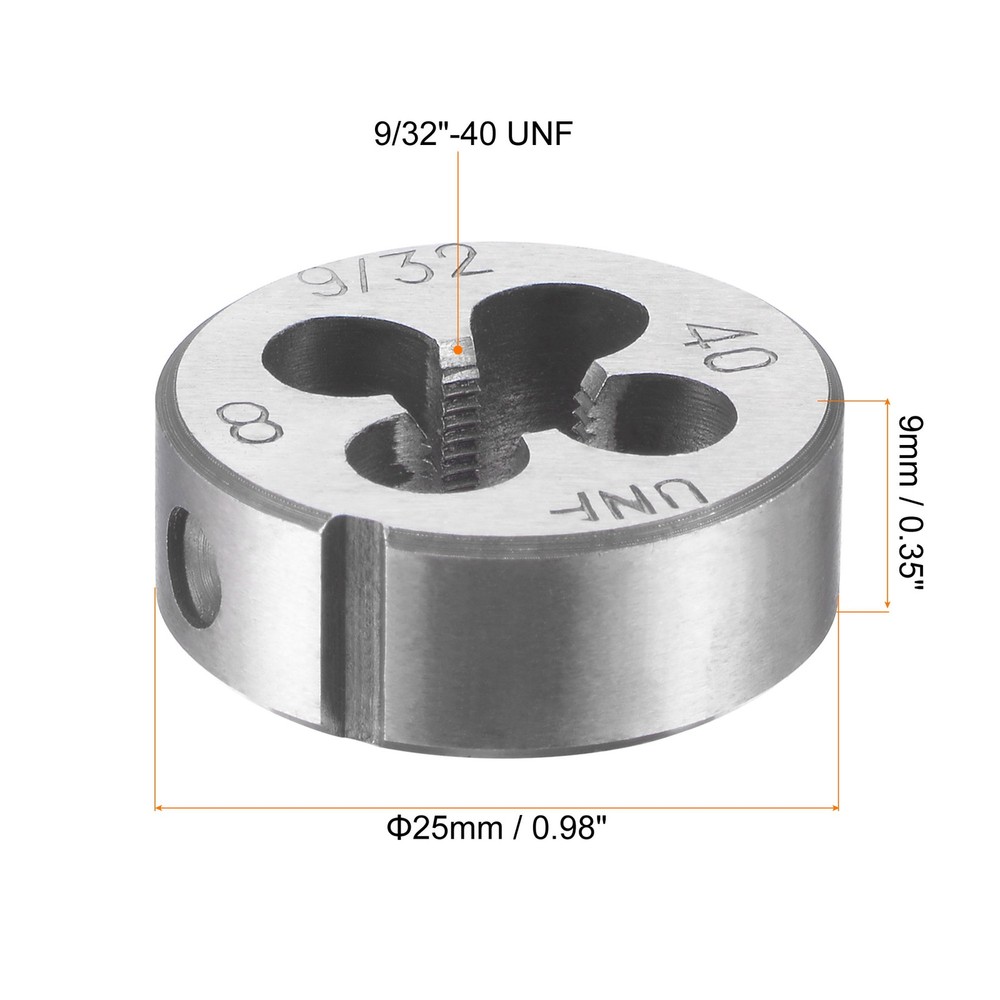 9/32"-40 UNF Alloy Tool Steel Machine Thread Round Threading Die - Hand Tool