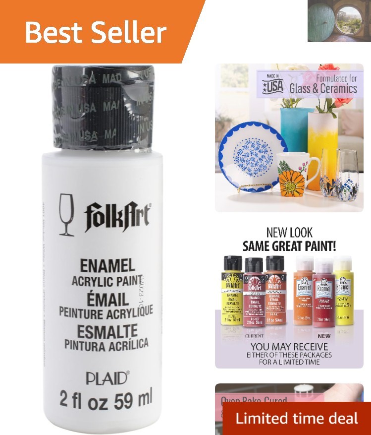 High-Pigment 2 oz Ceramic and Glass Paint - Wicker White for Creative Projects