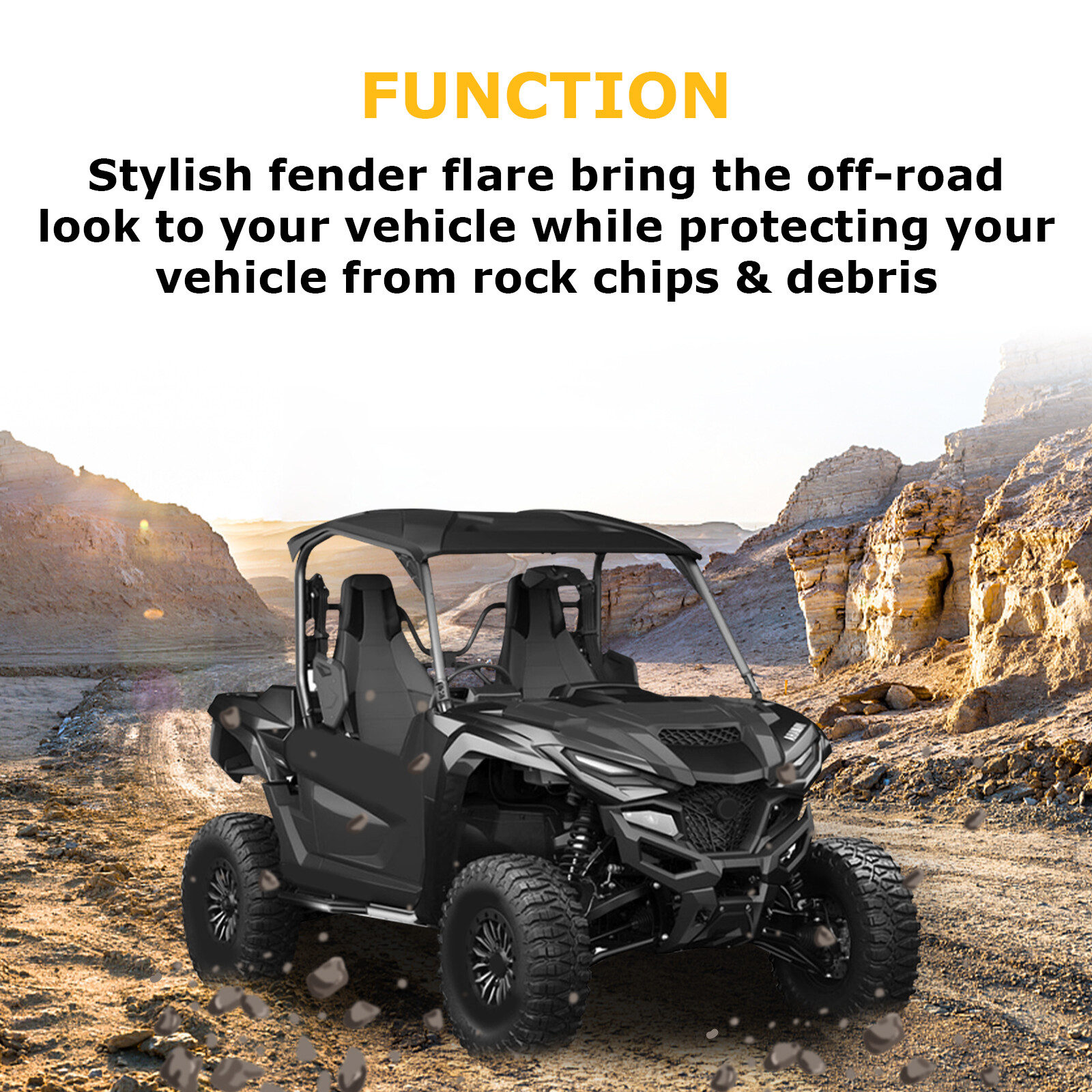 6PCS Fender Flares Overfenders For Yamaha Wolverine RMAX2 1000 2021-2024 Black