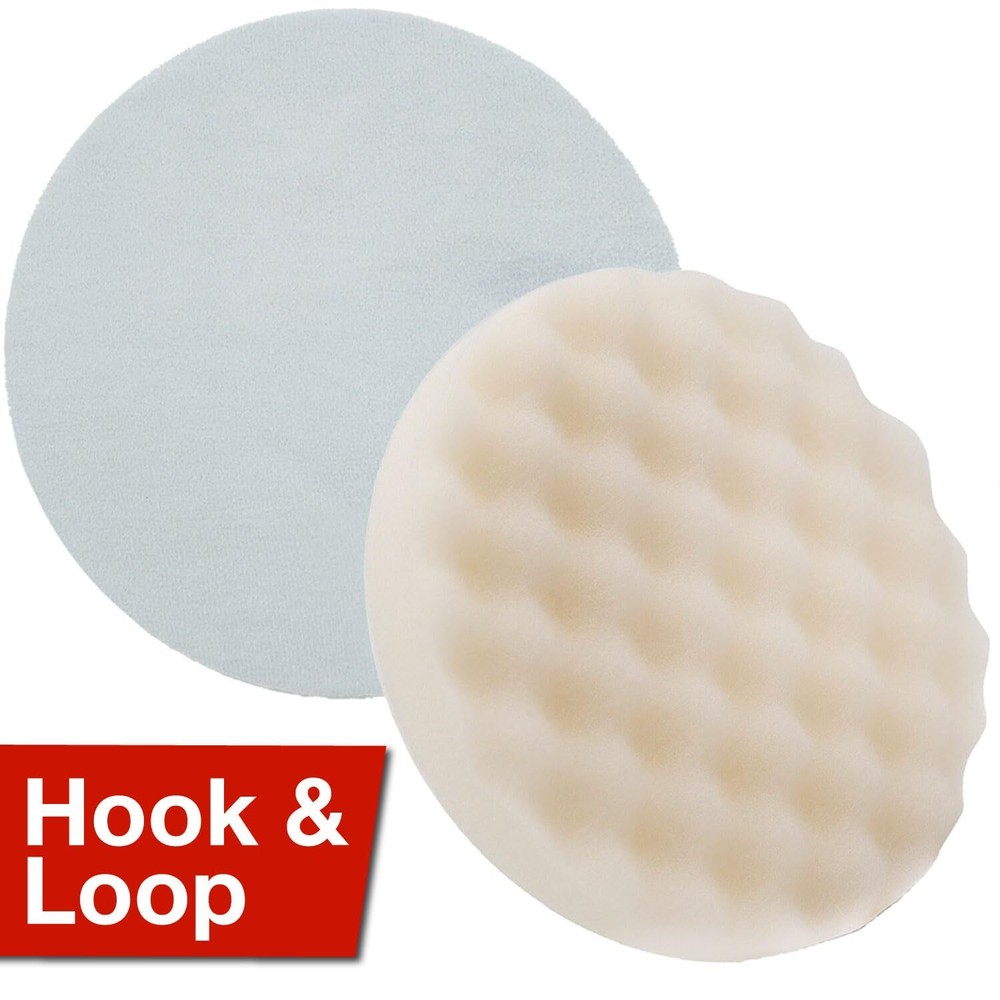 8 Inch Highest-performing Waffle Foam Pad Polishing Buffing Pad Hook & Loop 2PCS