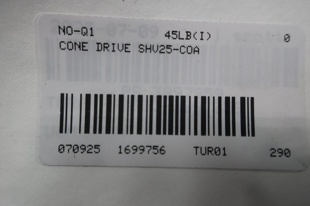 Cone Drive SHV25-C0A Right Angle Gear Reducer 20:1