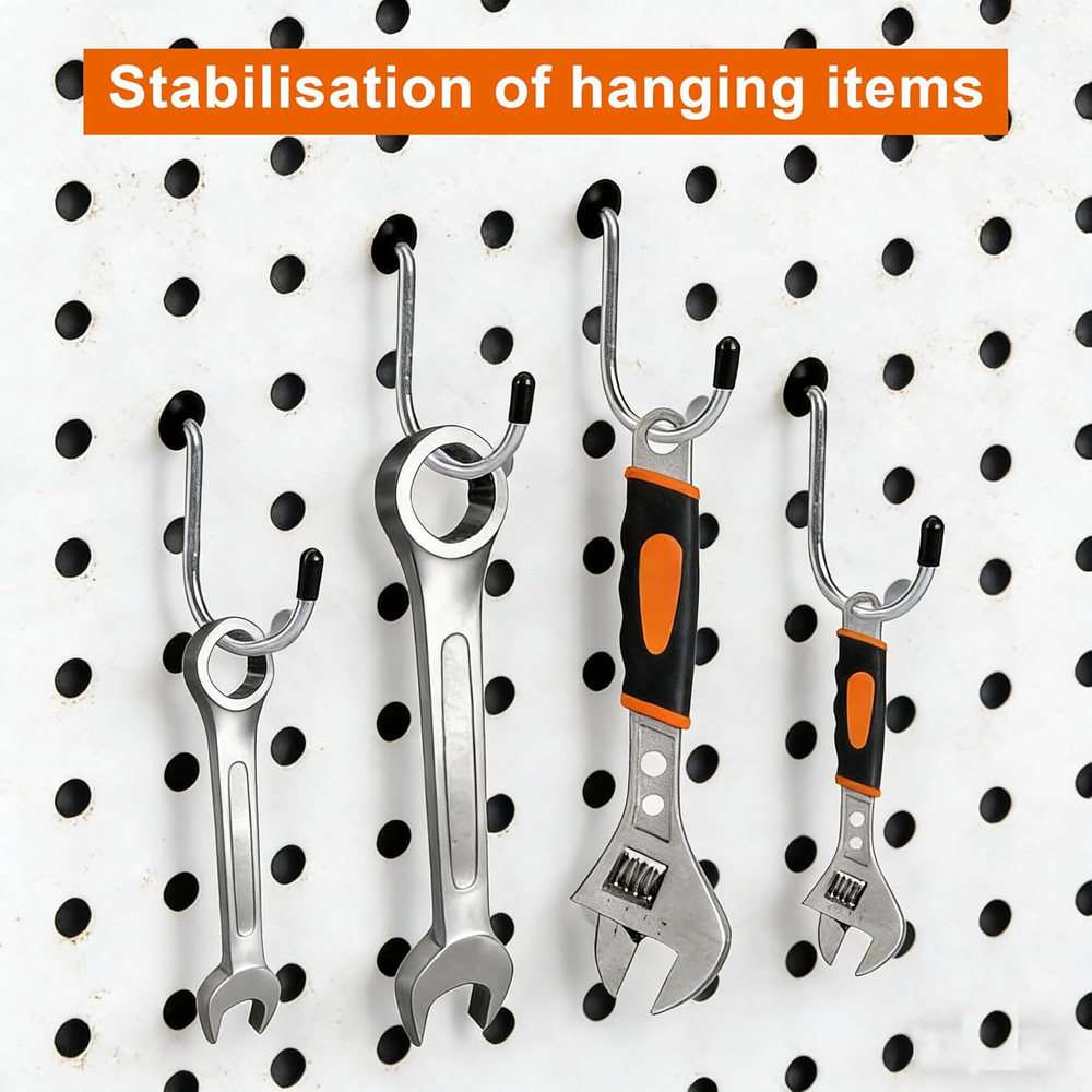 Pegboard Hook Locks, for Stopping Hooks from Falling Off, 60PCS, Black