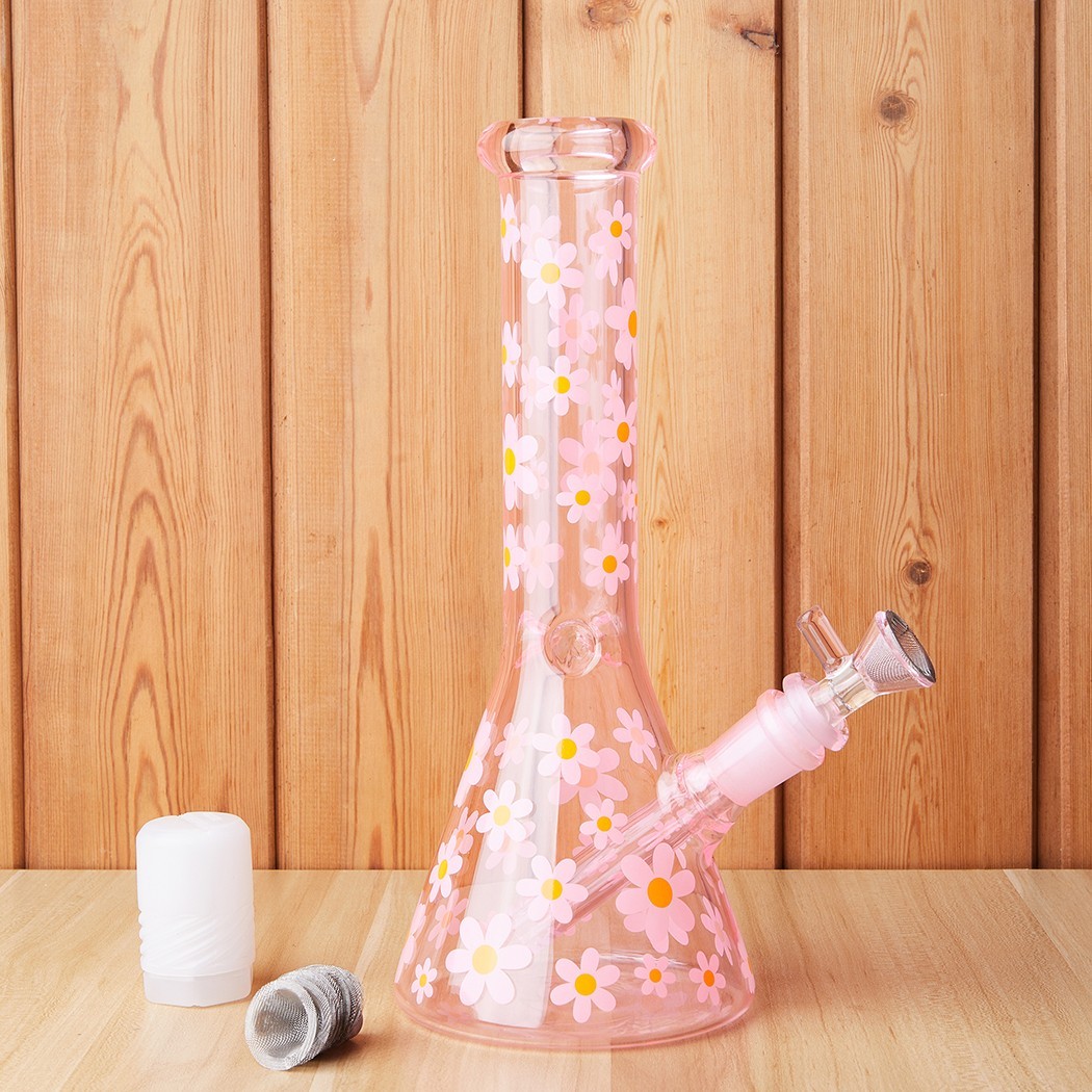 10" Heavy Duty Glass Beaker Bong Water Smoking Tobacco Pipe 14MM Bowl 10 Screens