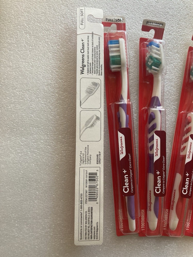 2018 WALGREENS CLEAN+ FULL SOFT TOOTHBRUSHES (6)