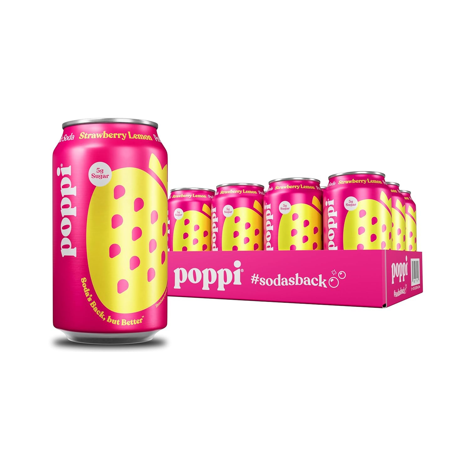 Poppi Sparkling Prebiotic Soda Beverage with Cider Vinegar, Seltzer Water and F
