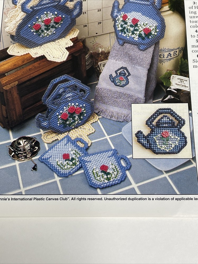 Teapot Set Annie's Attic Plastic Canvas Pattern