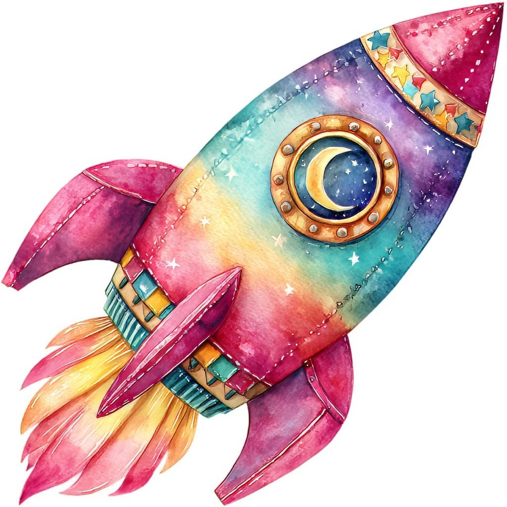 30 Custom Dream Time Rocket Personalized Address Labels