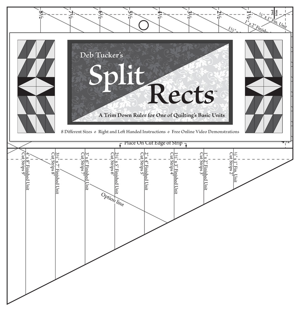 Studio 180 Design - Split Rects Quilting Template Ruler - DT13