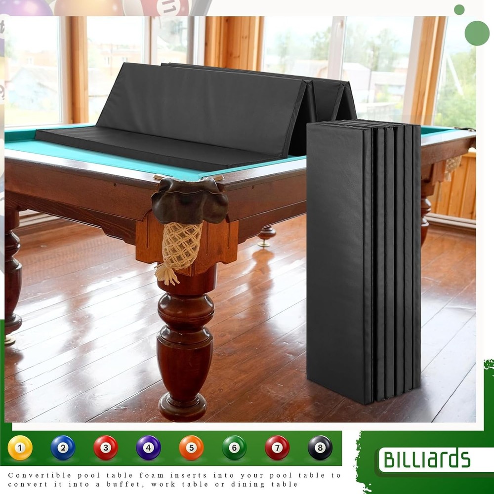 8 Ft/7 Ft Pool Table Insert for Table Conversion Topper Dining/Game Foam Billiar