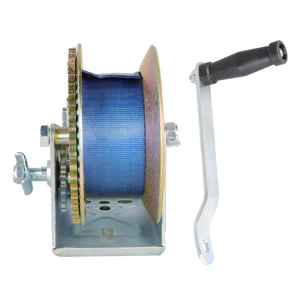 3500 LBS 32 FT Cable Dual Gear Hand Winch Hand Crank for ATV RV Trailer