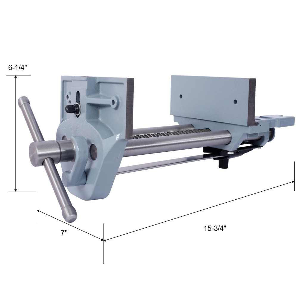 Wood Workbench with 7" Cast Iron Vise for Garage Workshop