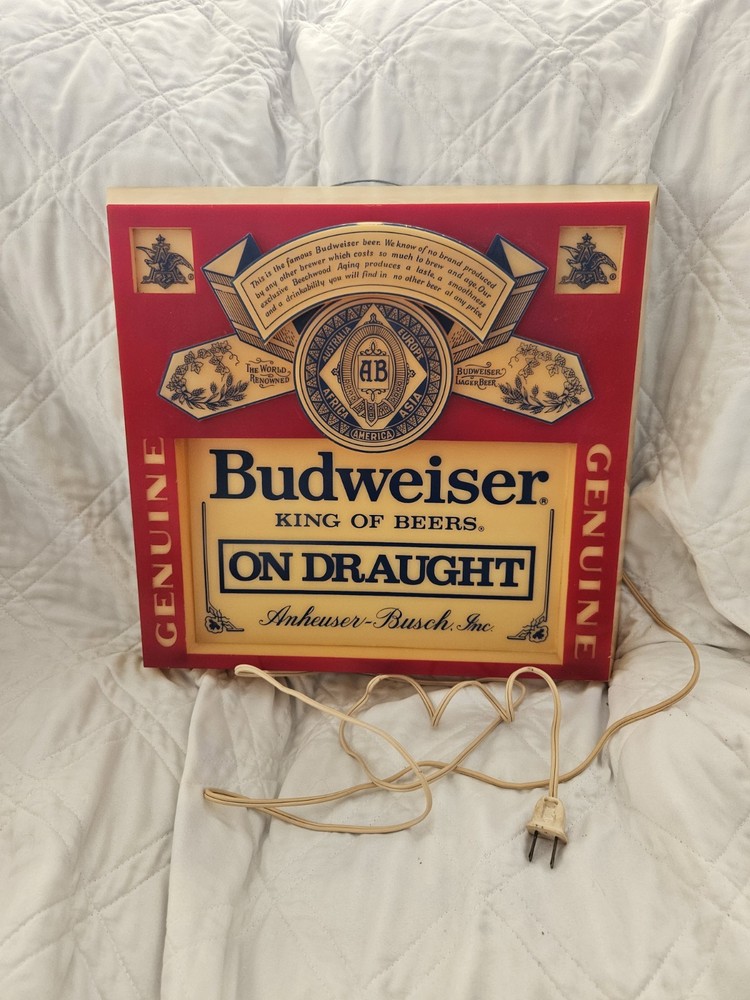 Budweiser On Draught Lighted Sign
