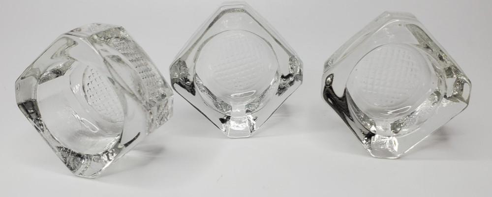 5 Salt Cellars Patterns Clear Side EAPG Zipper Side Cut Design, Small Glass