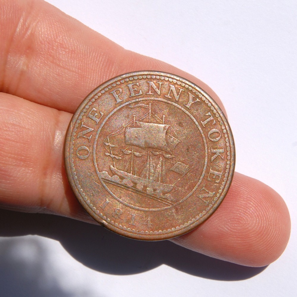 1814 Lower Canada "RH" Richard Hurd One Penny Token