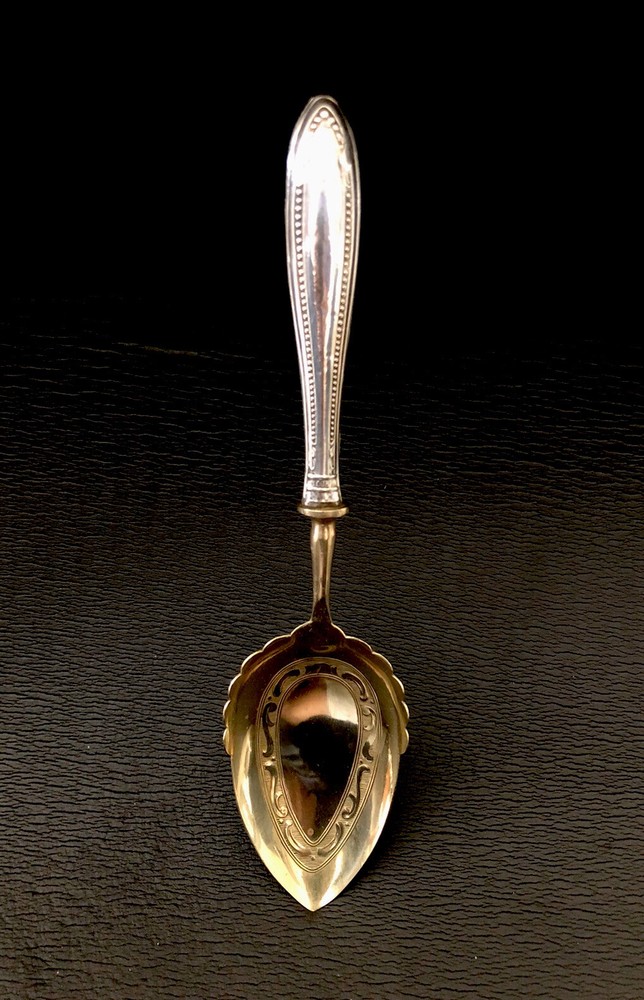 Antique Continental 800 Silver Handle Serving Desert/Appetizer Spoon
