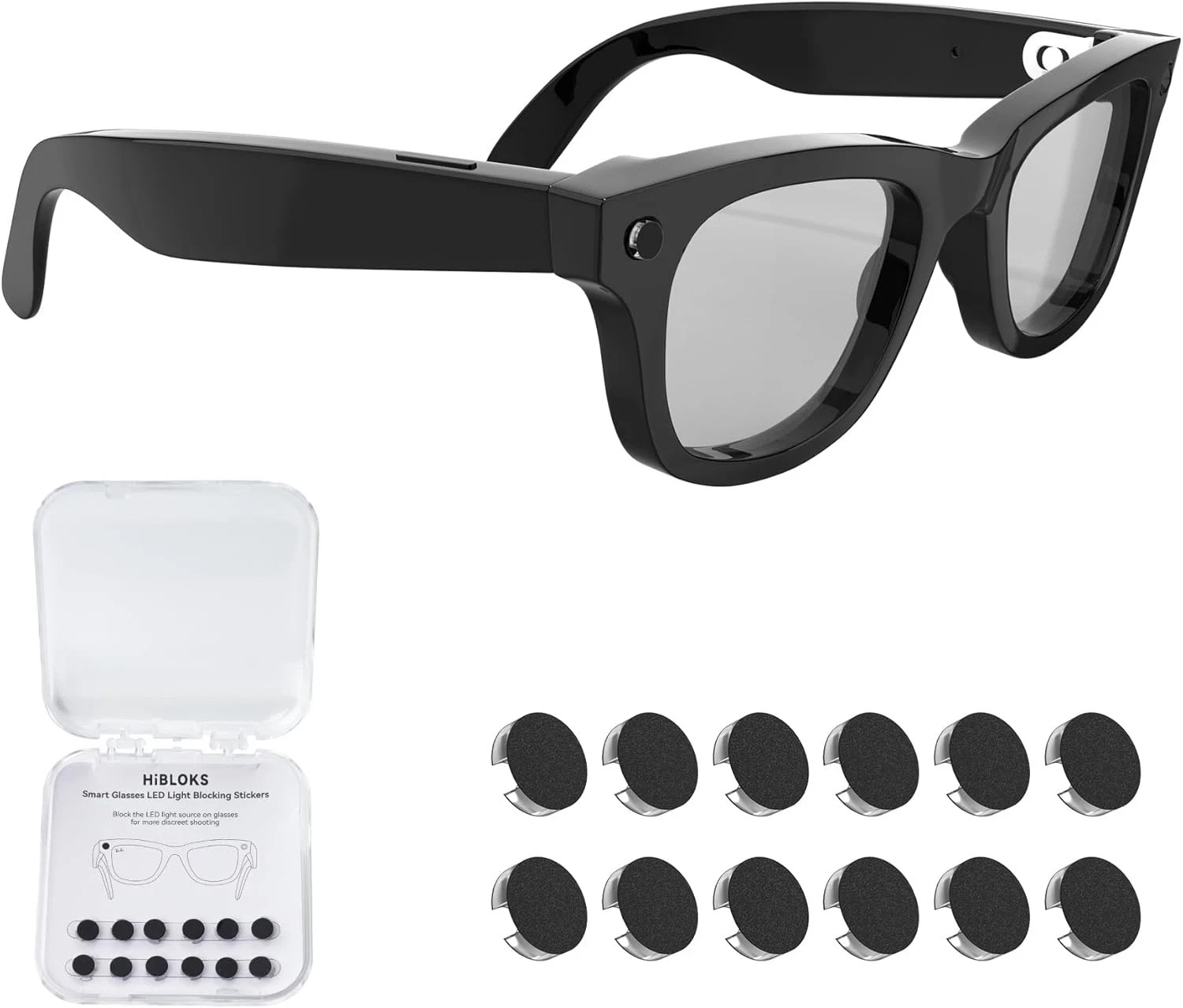LED Light Blocking Stickers Compatible with Ray-Ban Meta Wayfarer/Skyler/Headlin