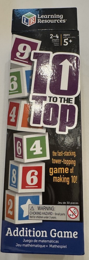 Learning Resource Math Game 10 To Top Foam Cube Addition Age 5+ Learning Fun EUC