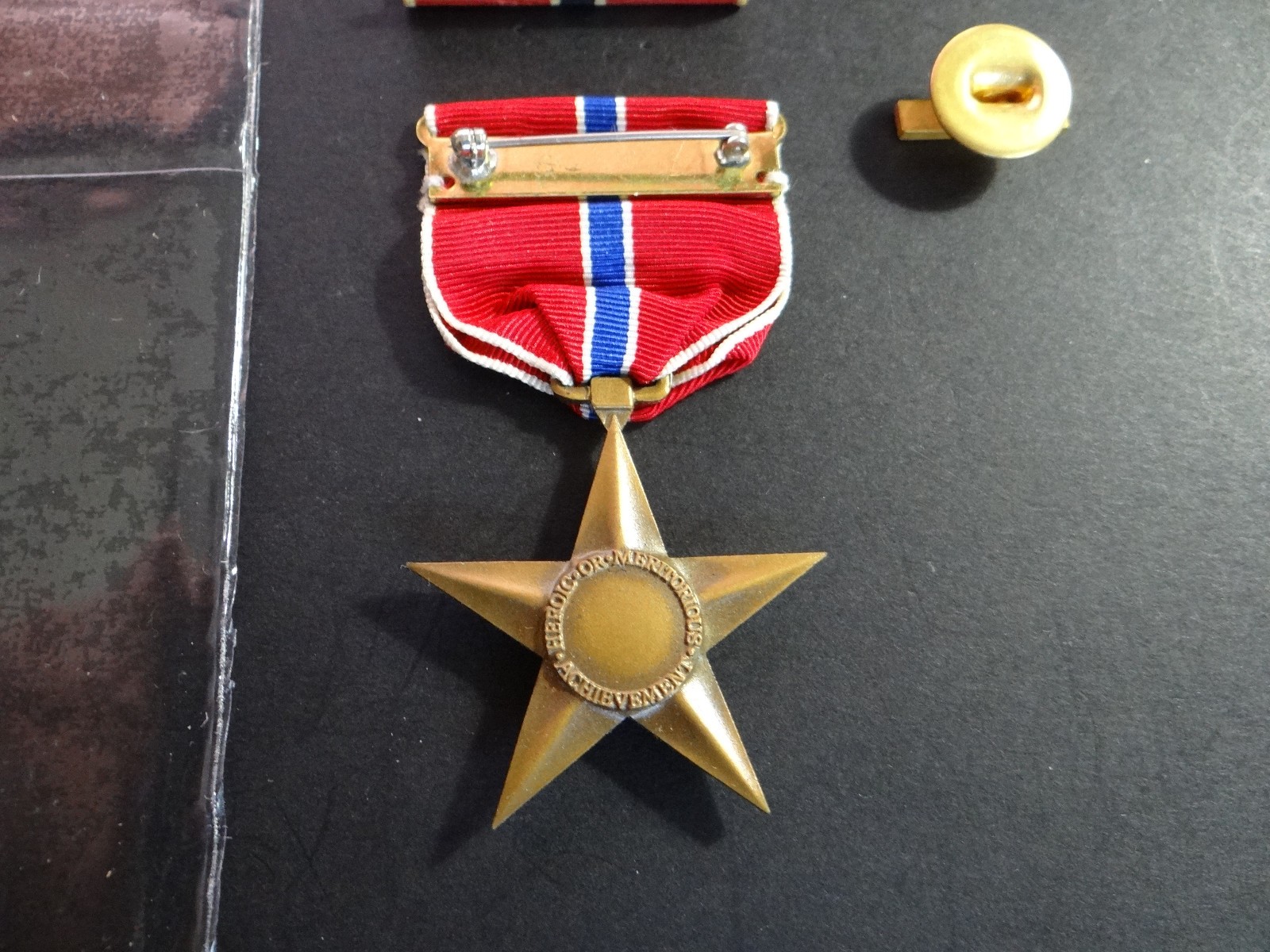 WWII Bronze Star Medal with Ribbon Bar & Lapel Button