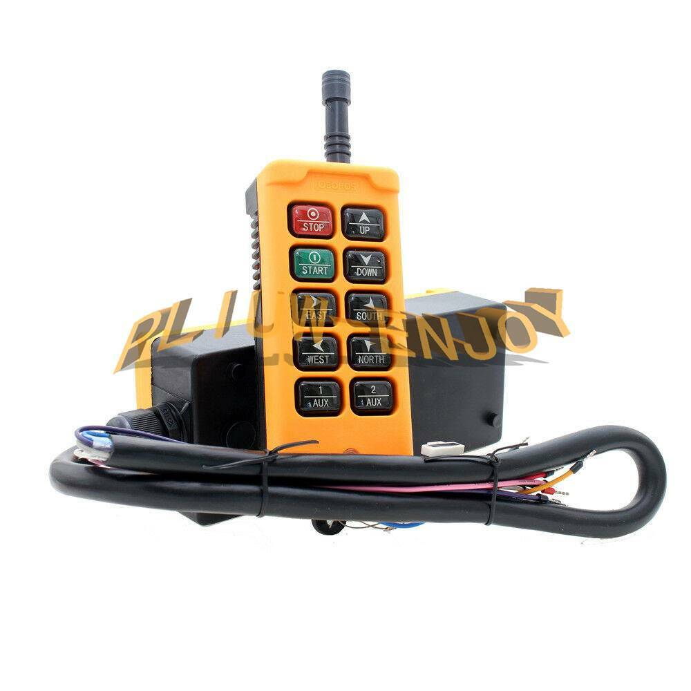 2 Tansmitters 10 Channels Industrial Wireless Crane Switch Hoist Remote Control