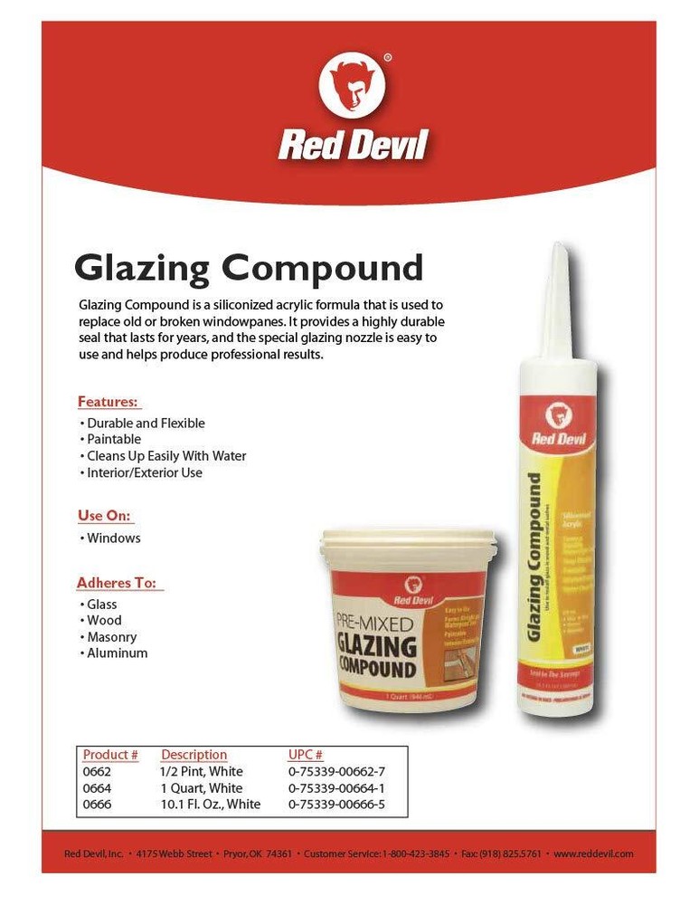 0666 Glazing Compound 10.1 Oz.