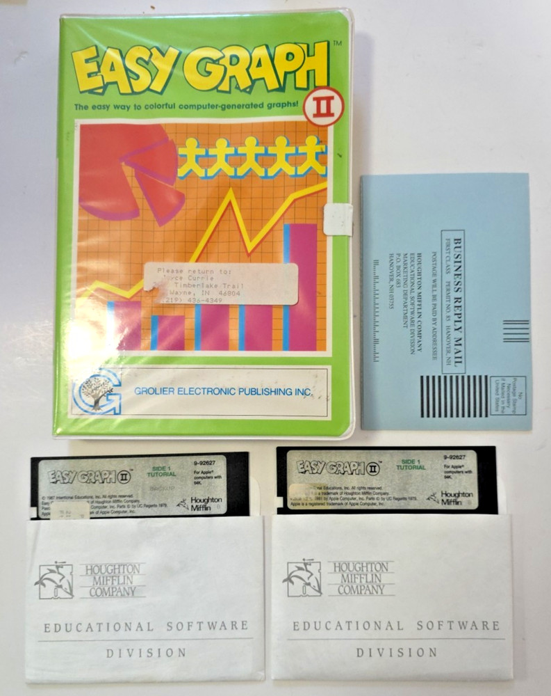 Apple II 1987 Houghton Mifflin Easy Graph II education program - TESTED