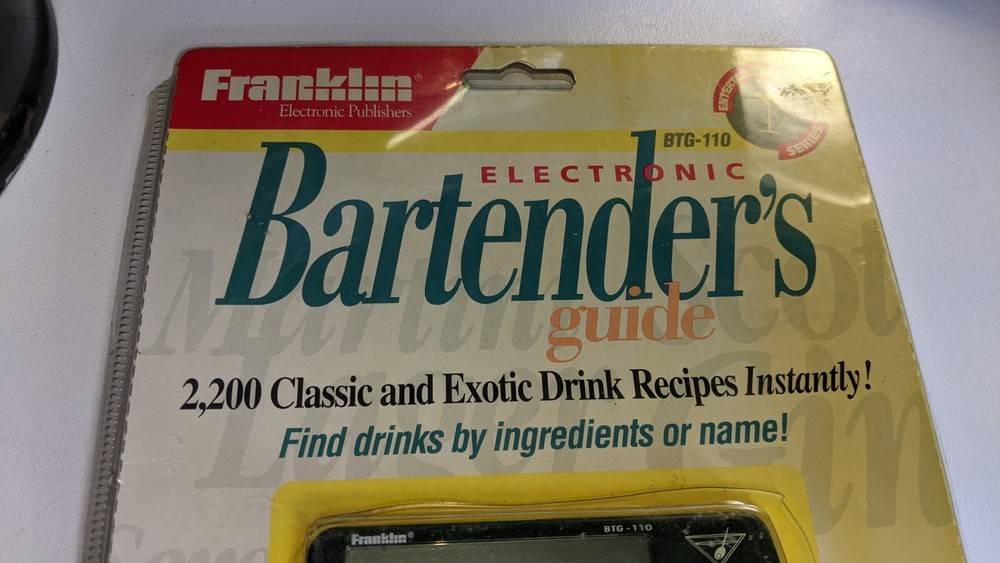 Franklin Electronic Handheld Bartender's Guide Model BTG-110 New- open box