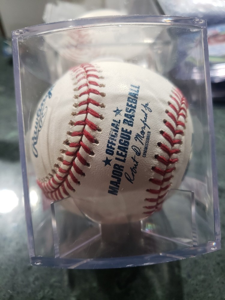 Liam Spence Signed Rawlings Baseball Savannah Firefighters With Case