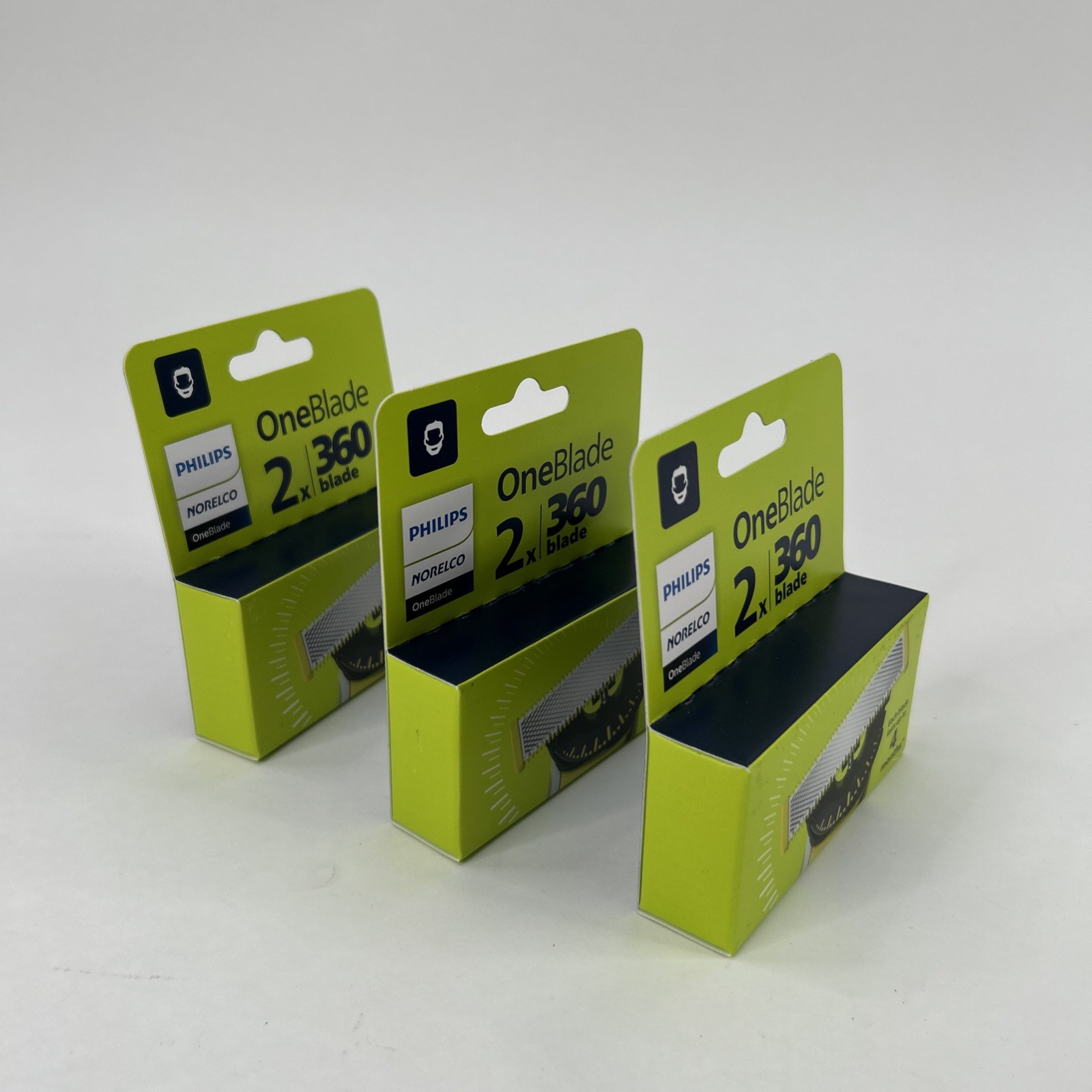 Lot Of 3 - Philips Norelco OneBlade 360 Replacement Blades 2 Per Pack = 6 Blades