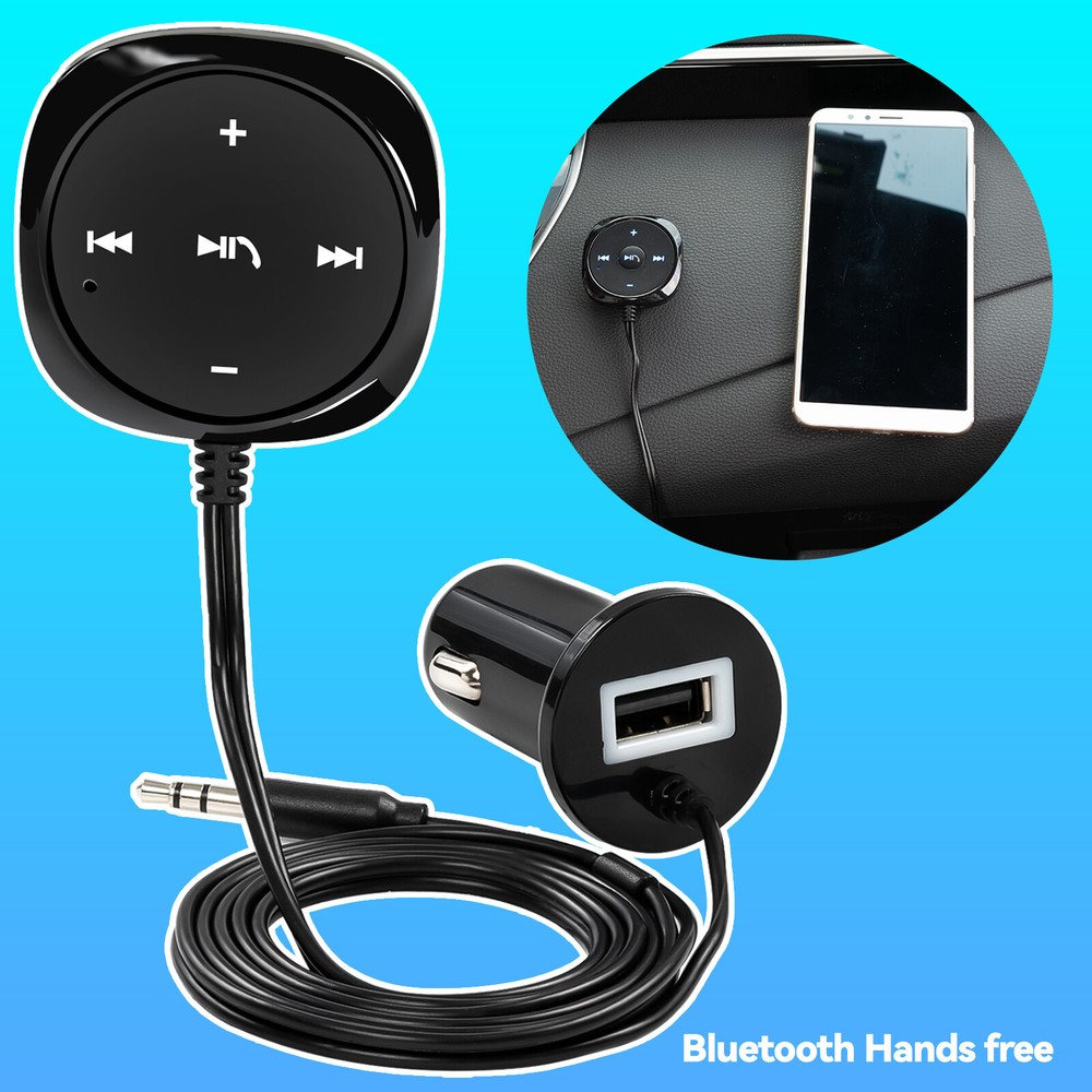 Car Wireless Bluetooth Receiver Audio Stereo Music Adapter 3.5mm Aux USB Charger