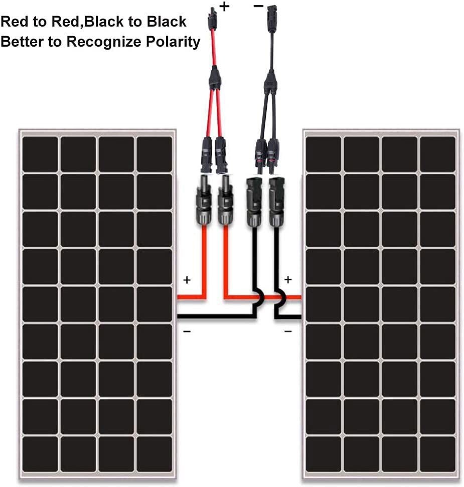 Solar Panel Connectors Waterproof Y Branch Parallel Adapter Cable Wire Plug USA