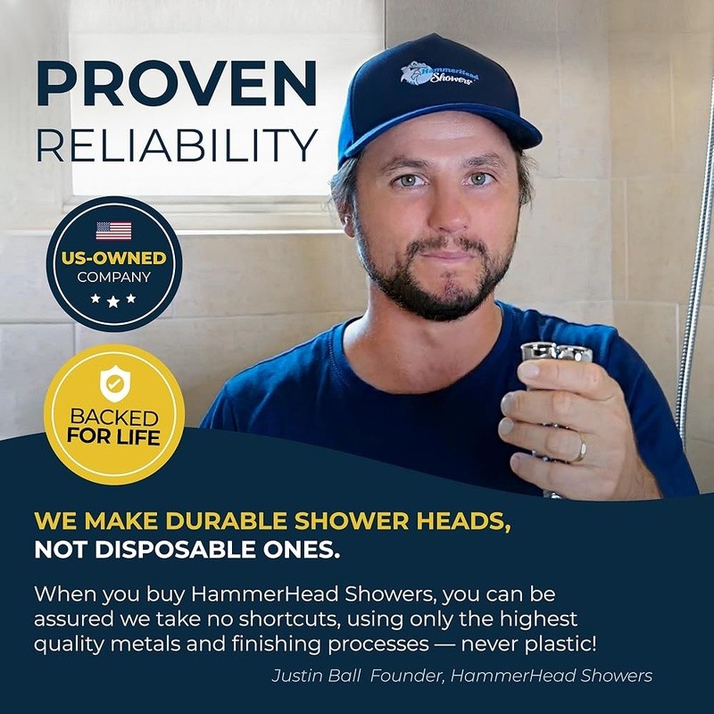 High Pressure Shower Head Adjustable Spray Solid Metal Easy Installation New