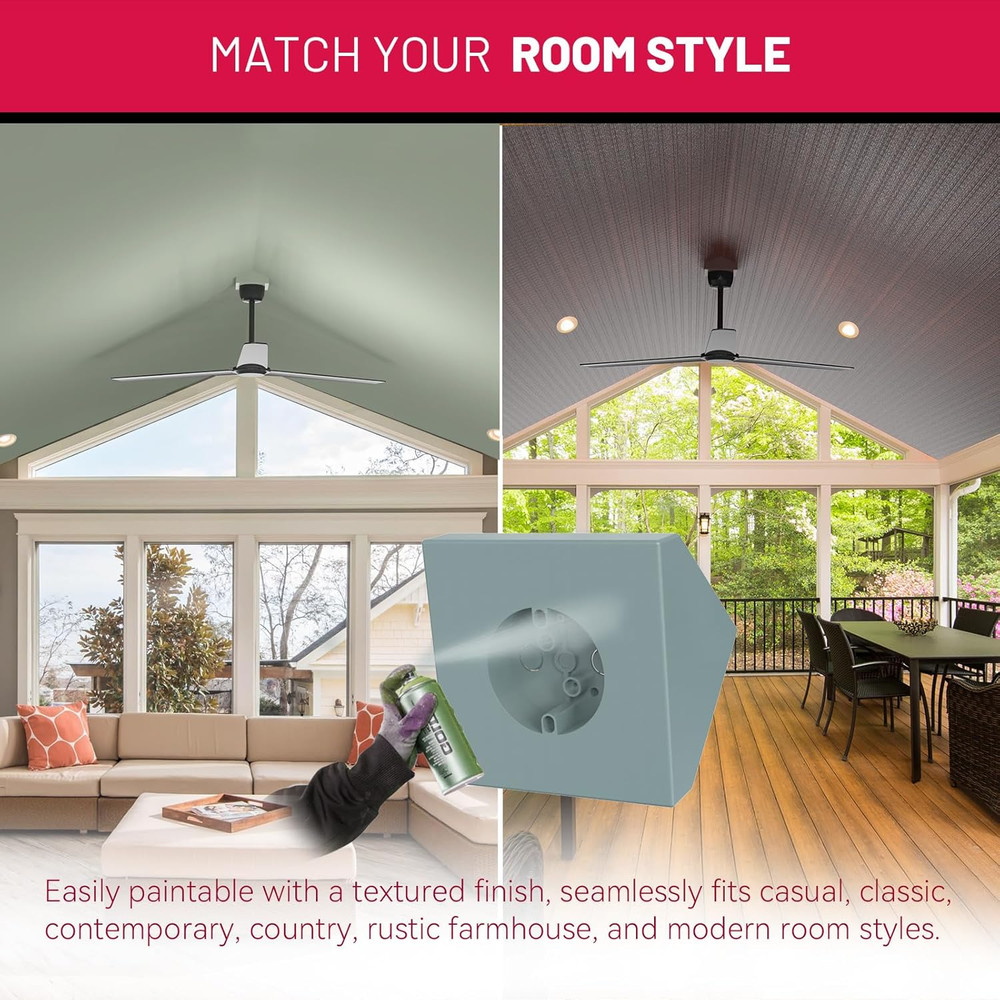 Ceiling Fan Angle Mount FB900-1 Cathedral Box Mounting Bracket Kit Fits Angles