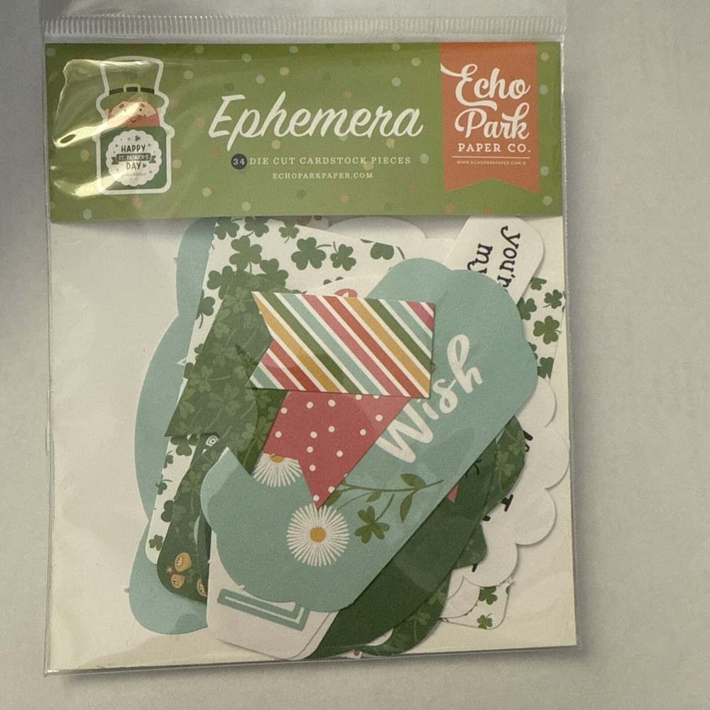 Echo Park Paper HAPPY ST. PATRICK'S DAY Ephemera Pieces~NICE~Quick Ship!