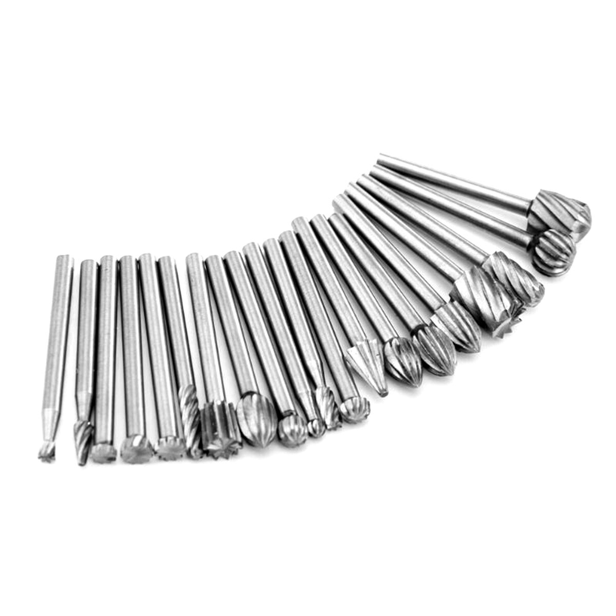Rotary Burrs Drill Bits For Dremel Set 20 pcs Steel High Speed Wood Carving Tool