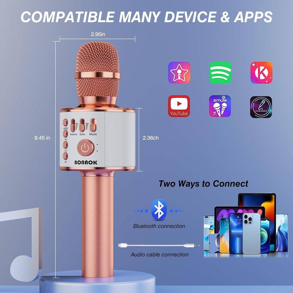 Handheld Bluetooth Karaoke Mic with Multi-Function Controls for Fun Gatherings