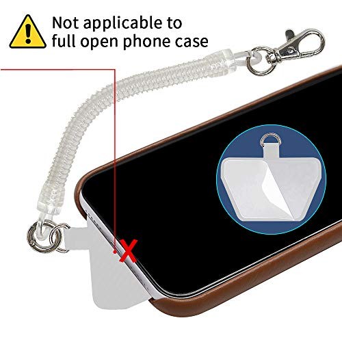 Phone Tether with Patch, Universal Straps 2 Pcak Anchor for Skiing transparent