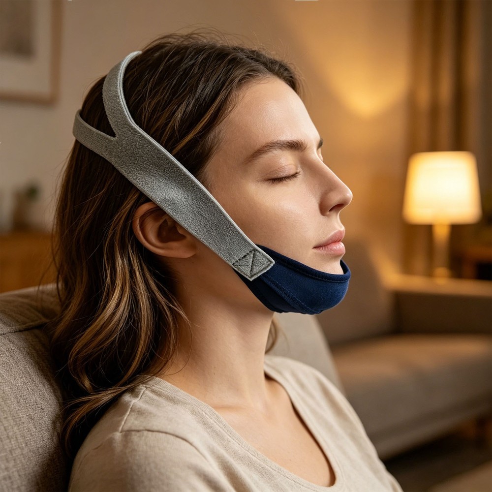 Snoring Chin Strap Comfortable Adjustable Sleep Solution for Better SleepQuality