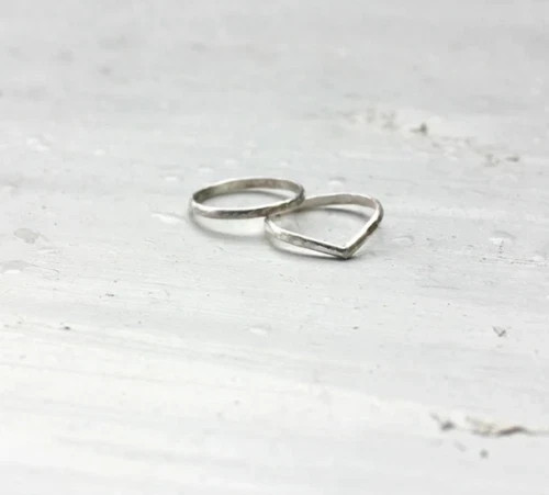 Solid 925 Sterling Silver Band Ring Chevron Statement Handmade Ring All Size