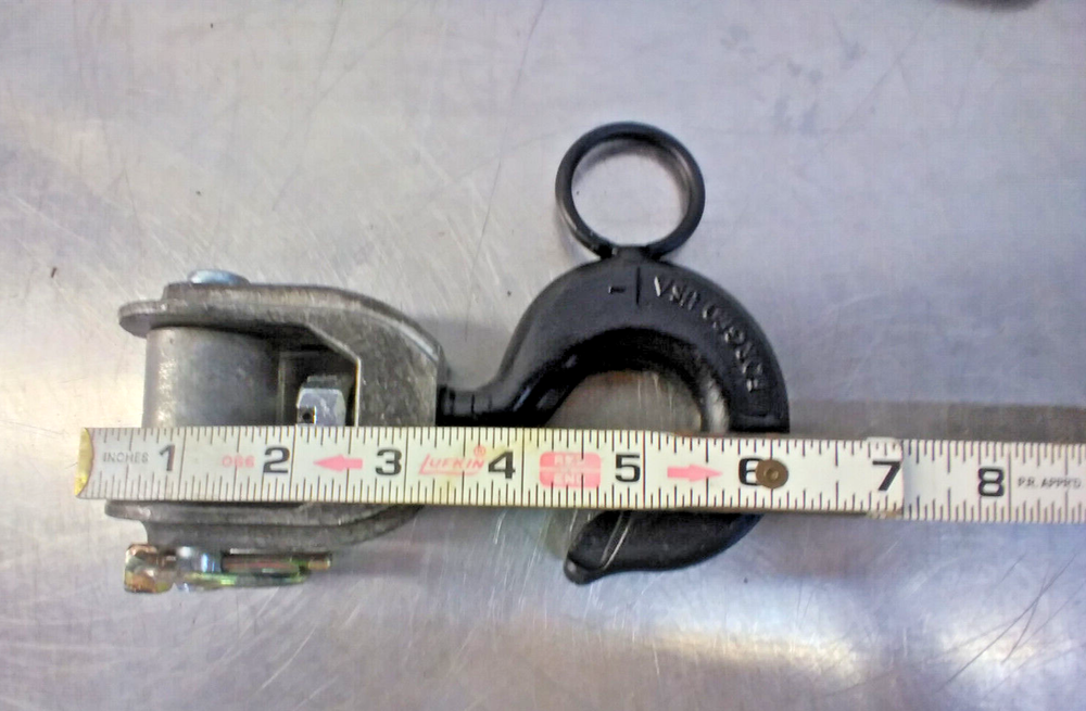 Columbus McKinnon ~ Bottom Block, Hook & Latch Assembly w/ Hot Stick Hook