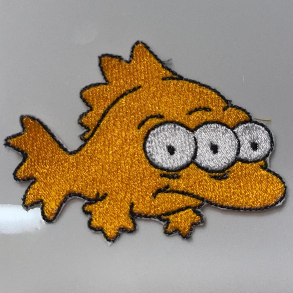 Blinky Fish Iron On Embroidery Patch