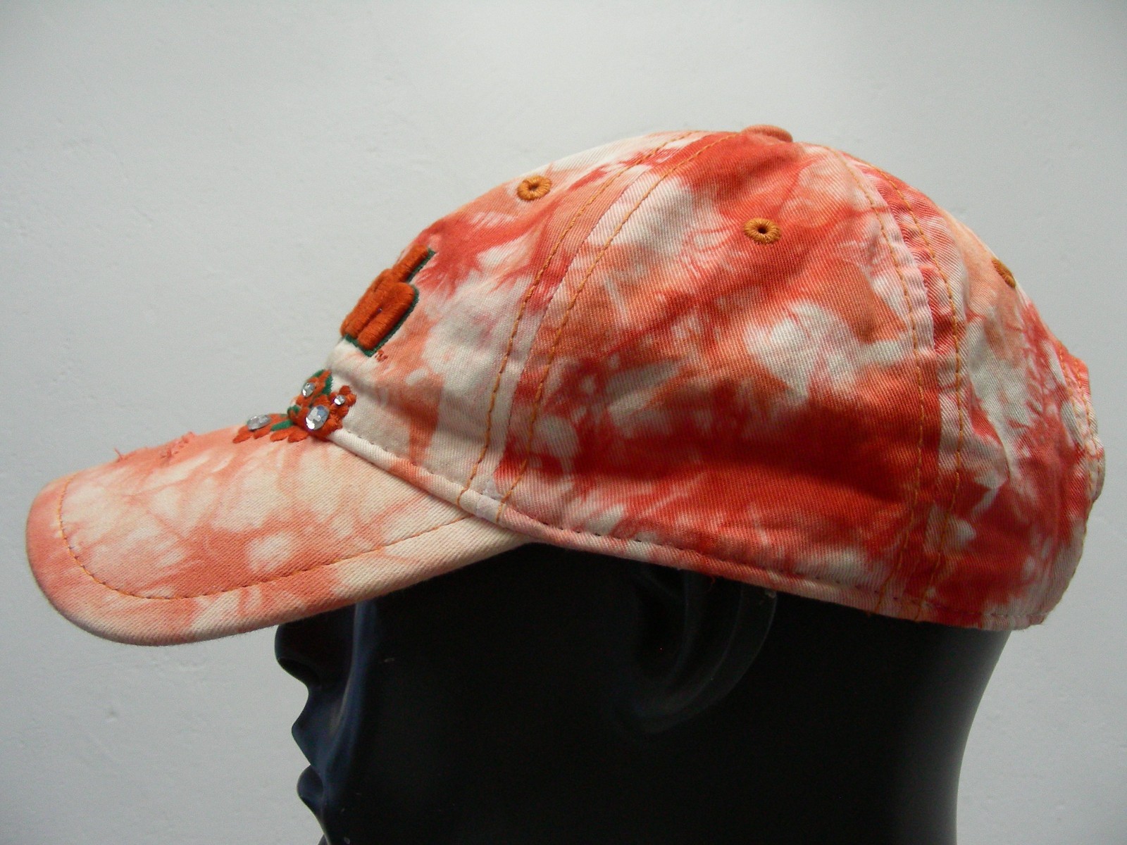 ORANGE CRUSH - Distressed Style - LADIES One Size Adjustable Baseball Cap Hat!
