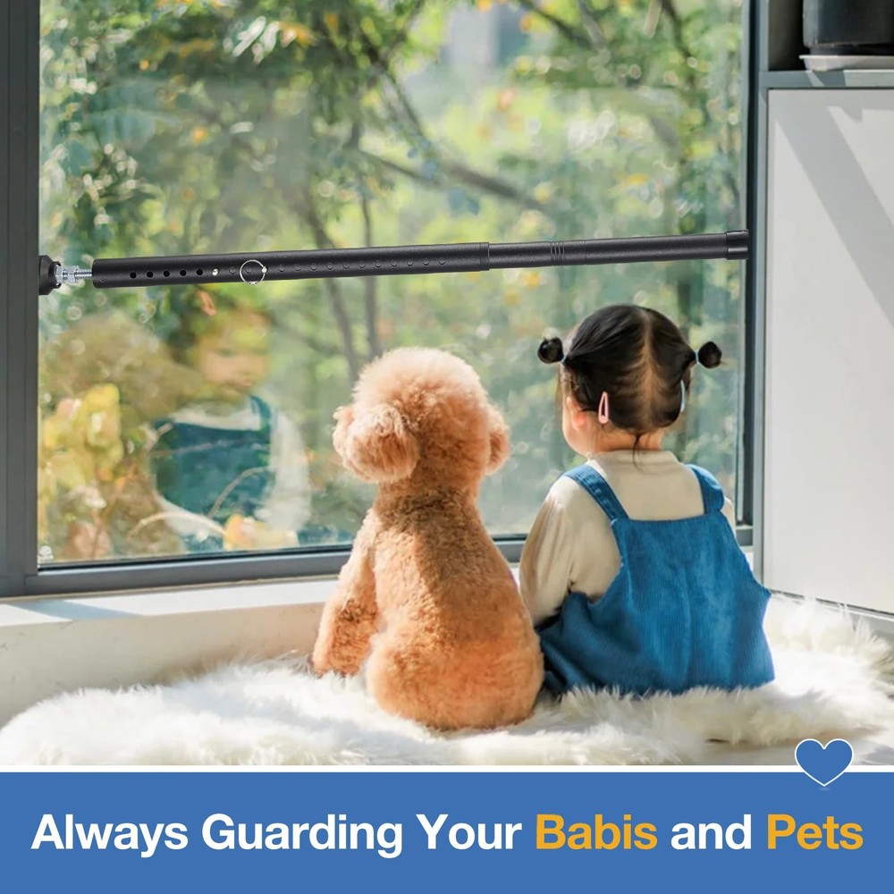 Sliding Door Security Bar, 3 Pack 18"-50" Adjustable Black - 3 Pack,