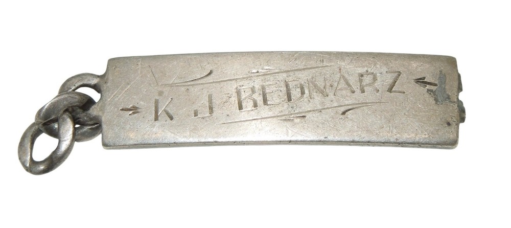 Original WWII US Army STERLING ID Bracelet Polish American Soldier Bednarz CA2
