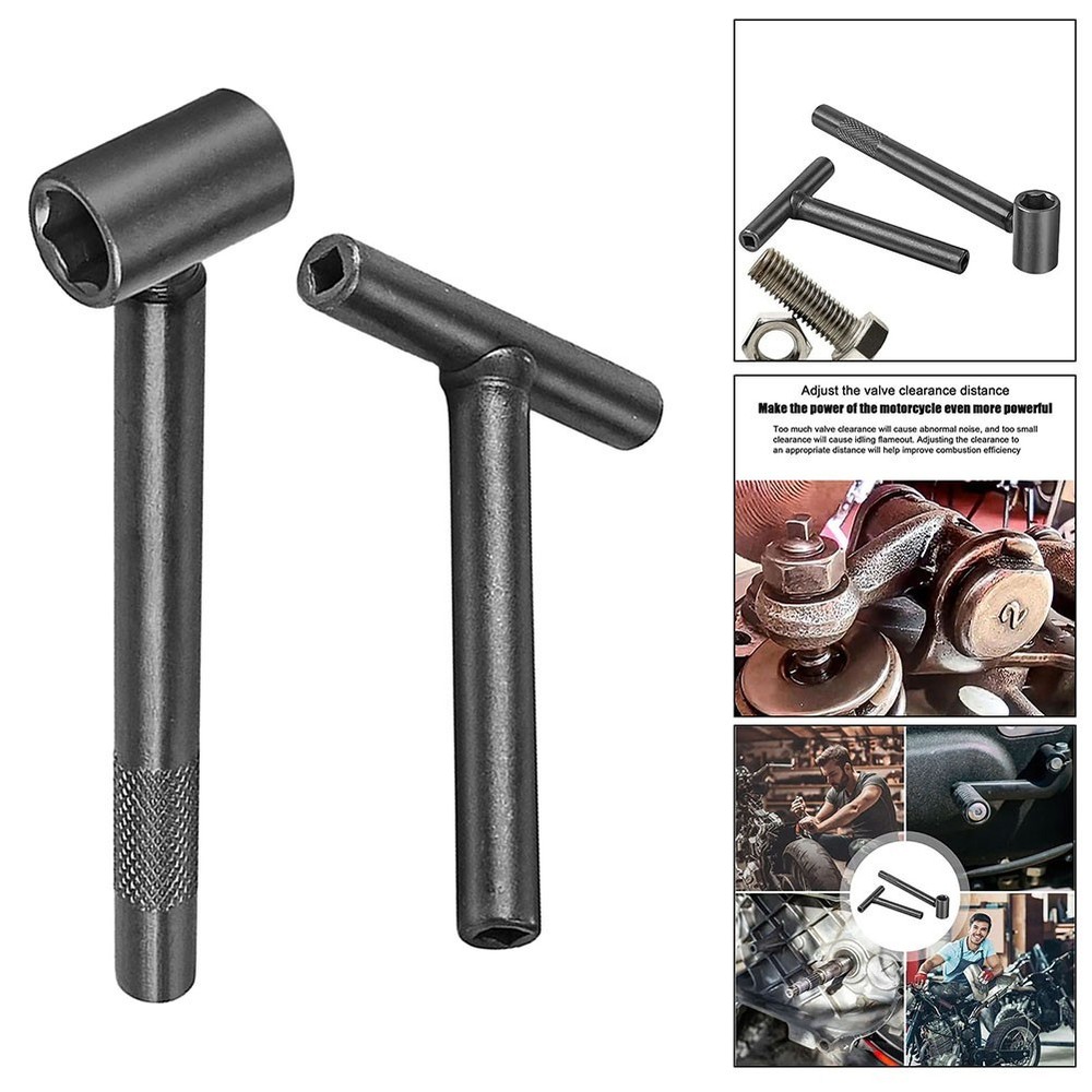 2 Pcs Spanner Wrench Motorcycle Valve Adjustment Tool Square Hexagonal Hardware