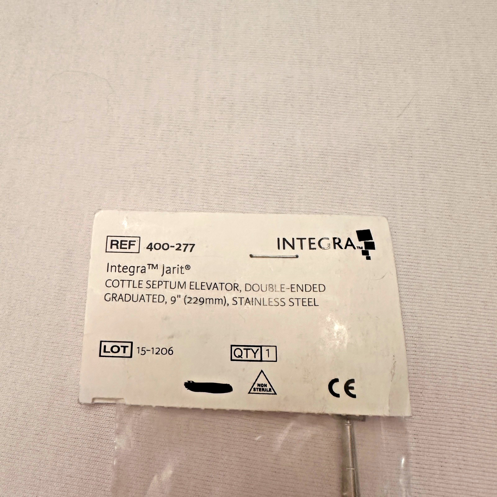 Integra Jarit 400-277 Cottle Septum Elevator, Double Ended Graduated 9"